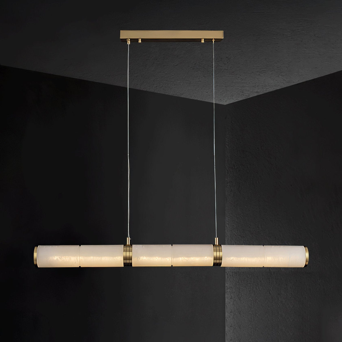 Anaelle Linear Alabaster Tube LED Pendant Light