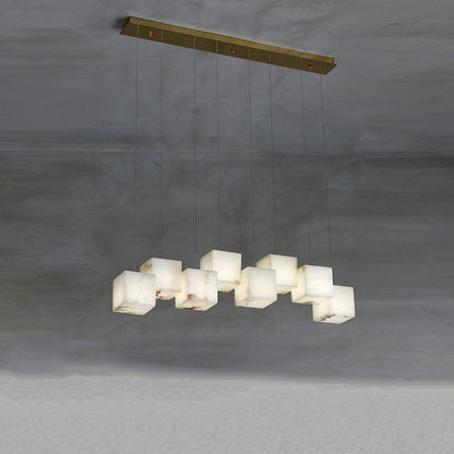 Arelia Alabaster Cube Cluster Pendant Light