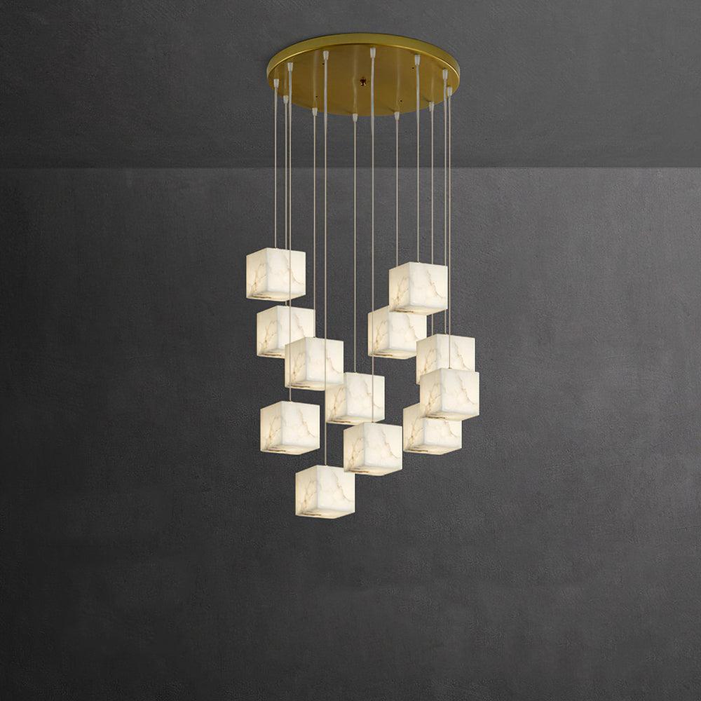 Arelia Alabaster Cube Cluster Pendant Light