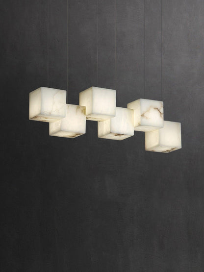 Arelia Alabaster Cube Cluster Pendant Light