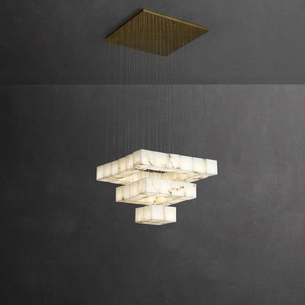 Arelia Alabaster Cube Cluster Pendant Light