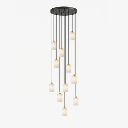 Carmeline Alabaster Cylinder Staircase Chandelier