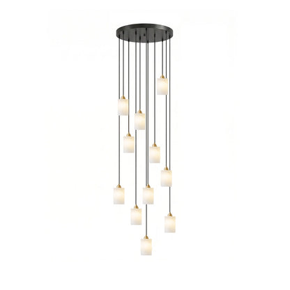 Carmeline Alabaster Cylinder Staircase Chandelier
