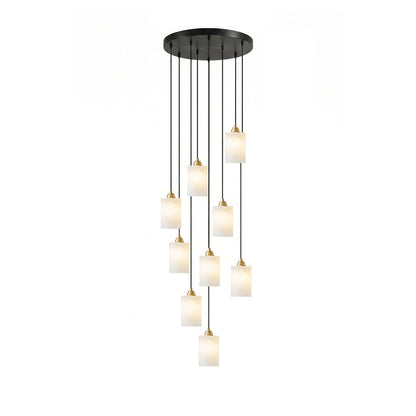 Carmeline Alabaster Cylinder Staircase Chandelier