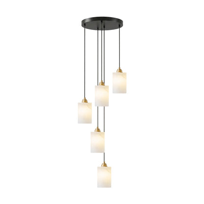 Carmeline Alabaster Cylinder Staircase Chandelier