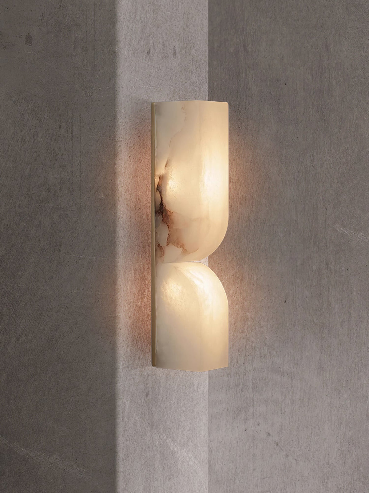 Esker Carved Alabaster Wall Sconce