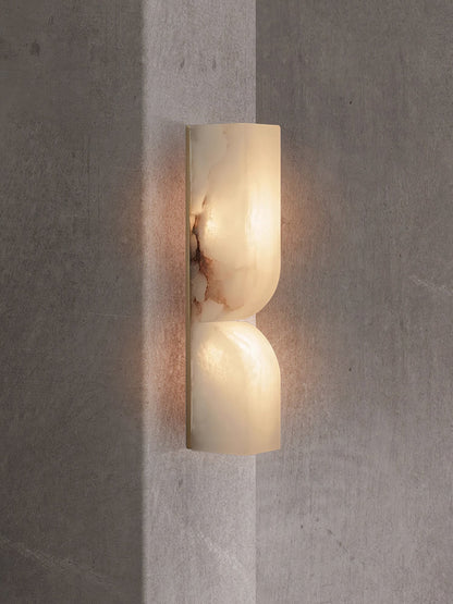 Esker Carved Alabaster Wall Sconce