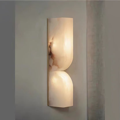 Esker Carved Alabaster Wall Sconce