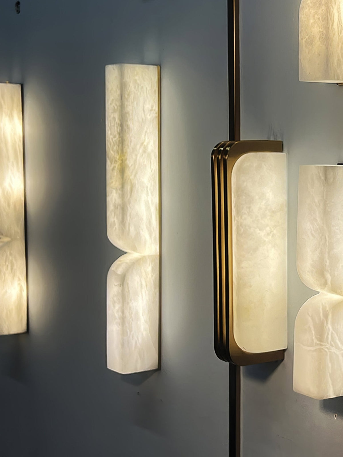 Esker Carved Alabaster Wall Sconce