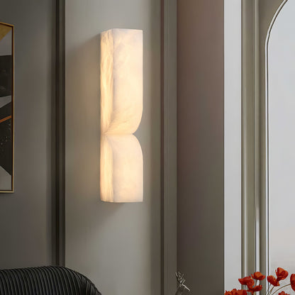 Esker Carved Alabaster Wall Sconce