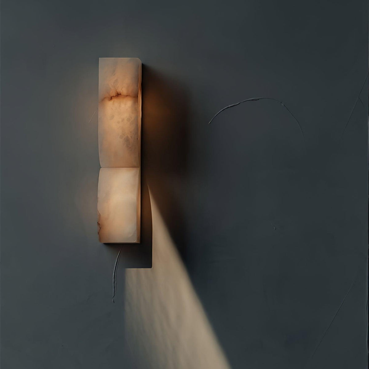 Esker Carved Alabaster Wall Sconce