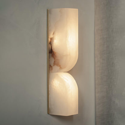 Esker Carved Alabaster Wall Sconce