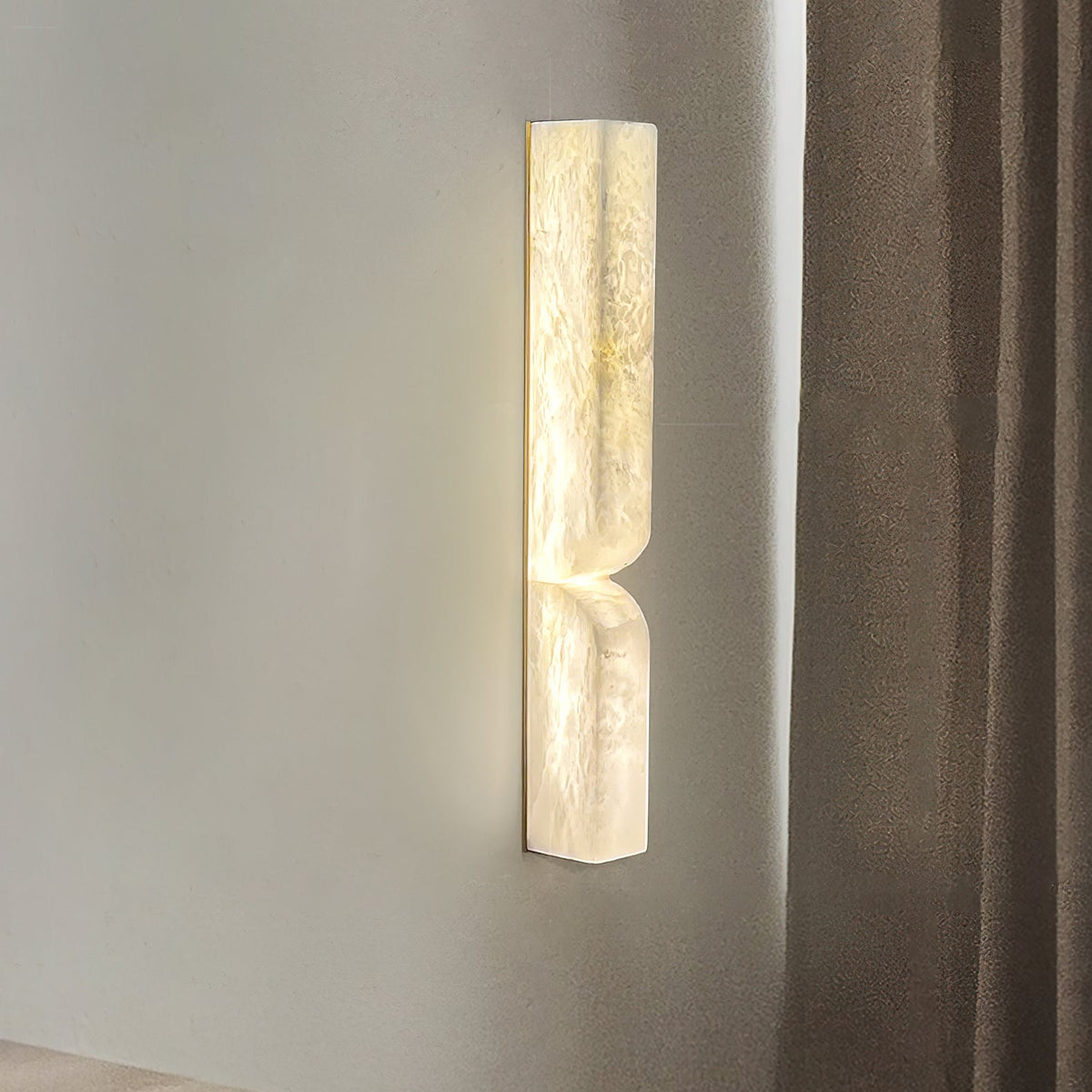 Esker Carved Alabaster Wall Sconce
