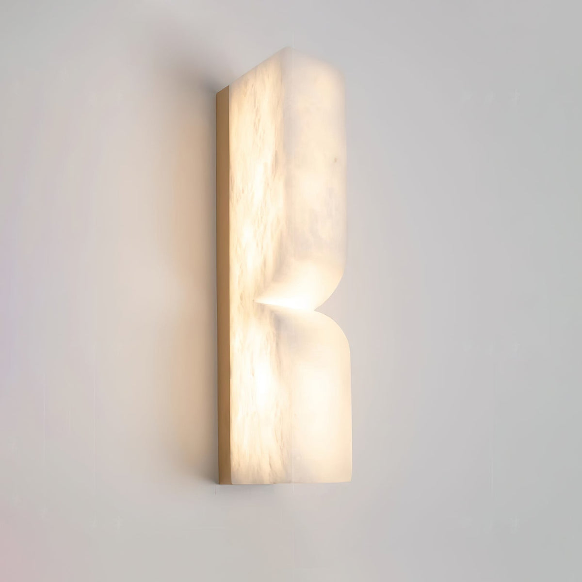 Esker Carved Alabaster Wall Sconce