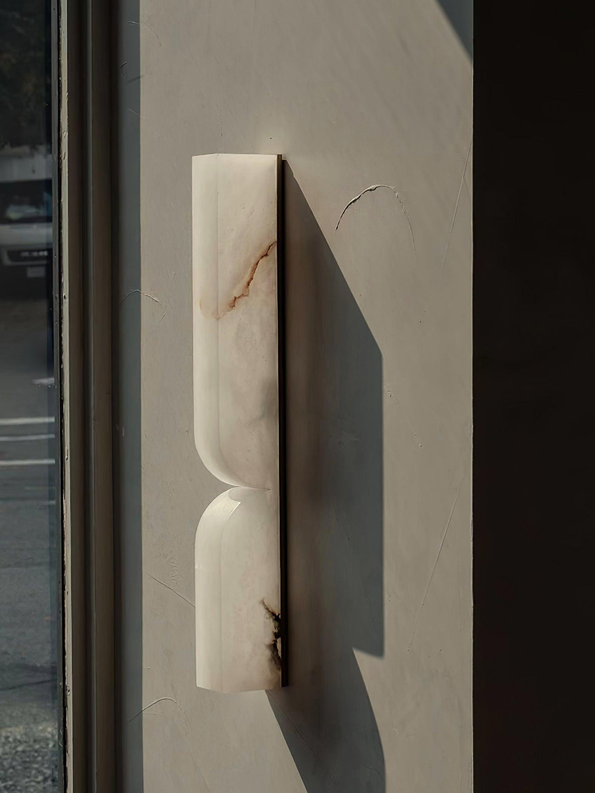 Esker Carved Alabaster Wall Sconce