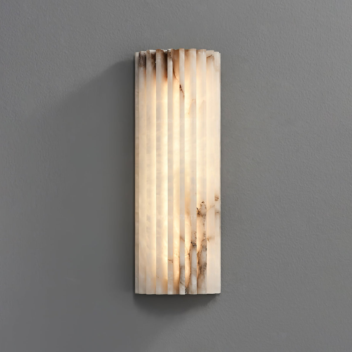 Vianney Ribbed Alabaster LED Wall Sconce