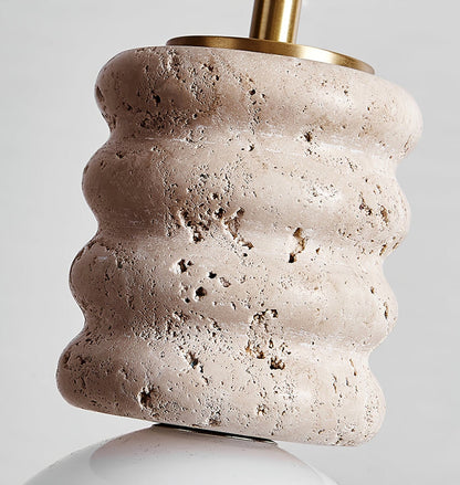 Violaine Yellow Travertine Ribbed Pendant Light