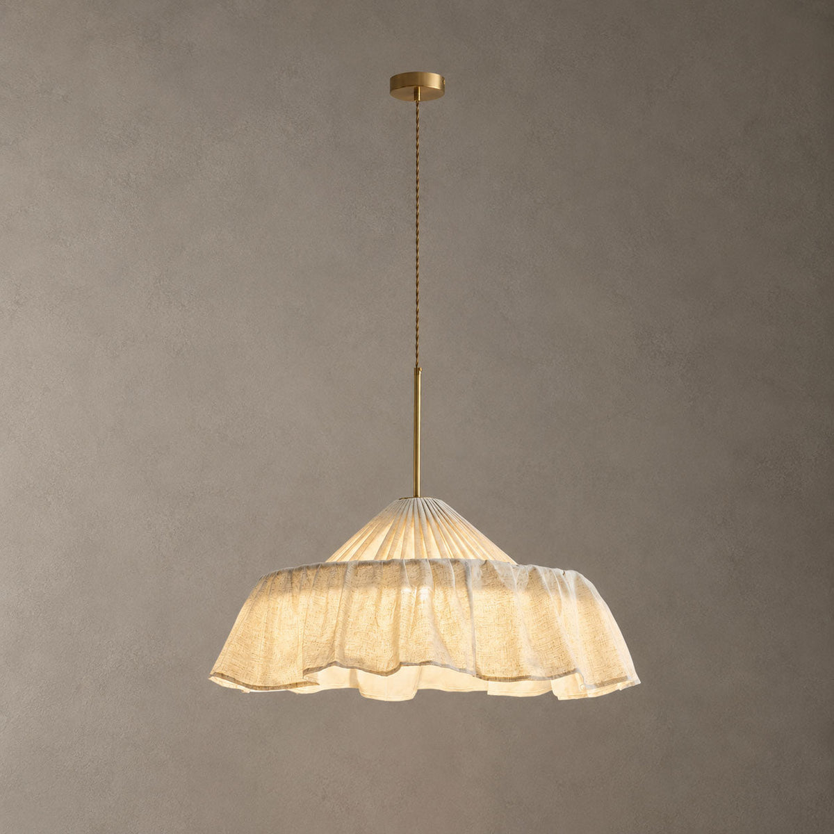 Xaviere Pleated Linen Fabric Pendant Light