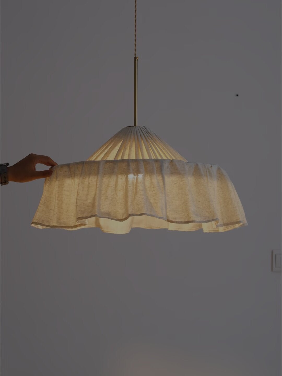 Xaviere Pleated Linen Fabric Pendant Light