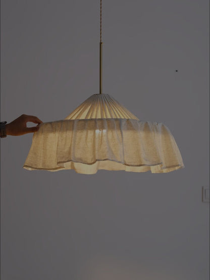 Xaviere Pleated Linen Fabric Pendant Light