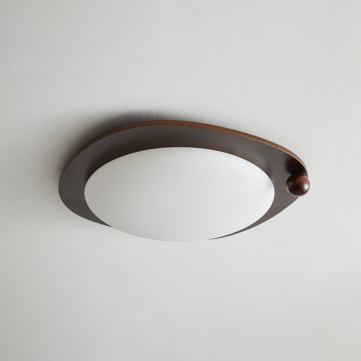 Zenaide Walnut Grain Low Profile LED Ceiling Light