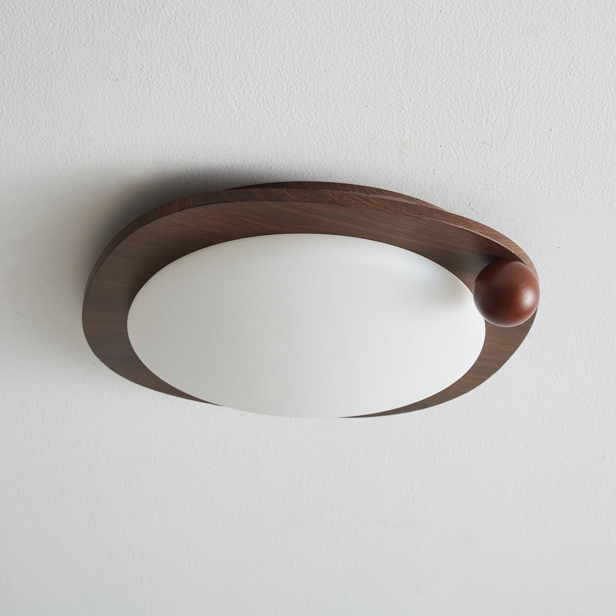 Zenaide Walnut Grain Low Profile LED Ceiling Light