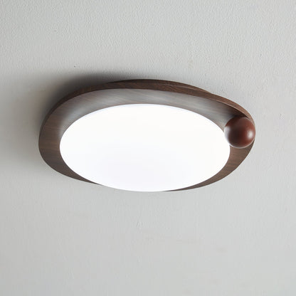 Zenaide Walnut Grain Low Profile LED Ceiling Light