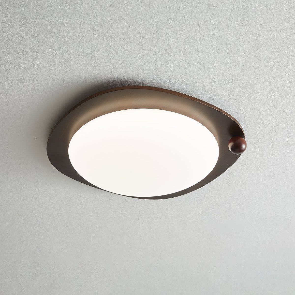 Zenaide Walnut Grain Low Profile LED Ceiling Light