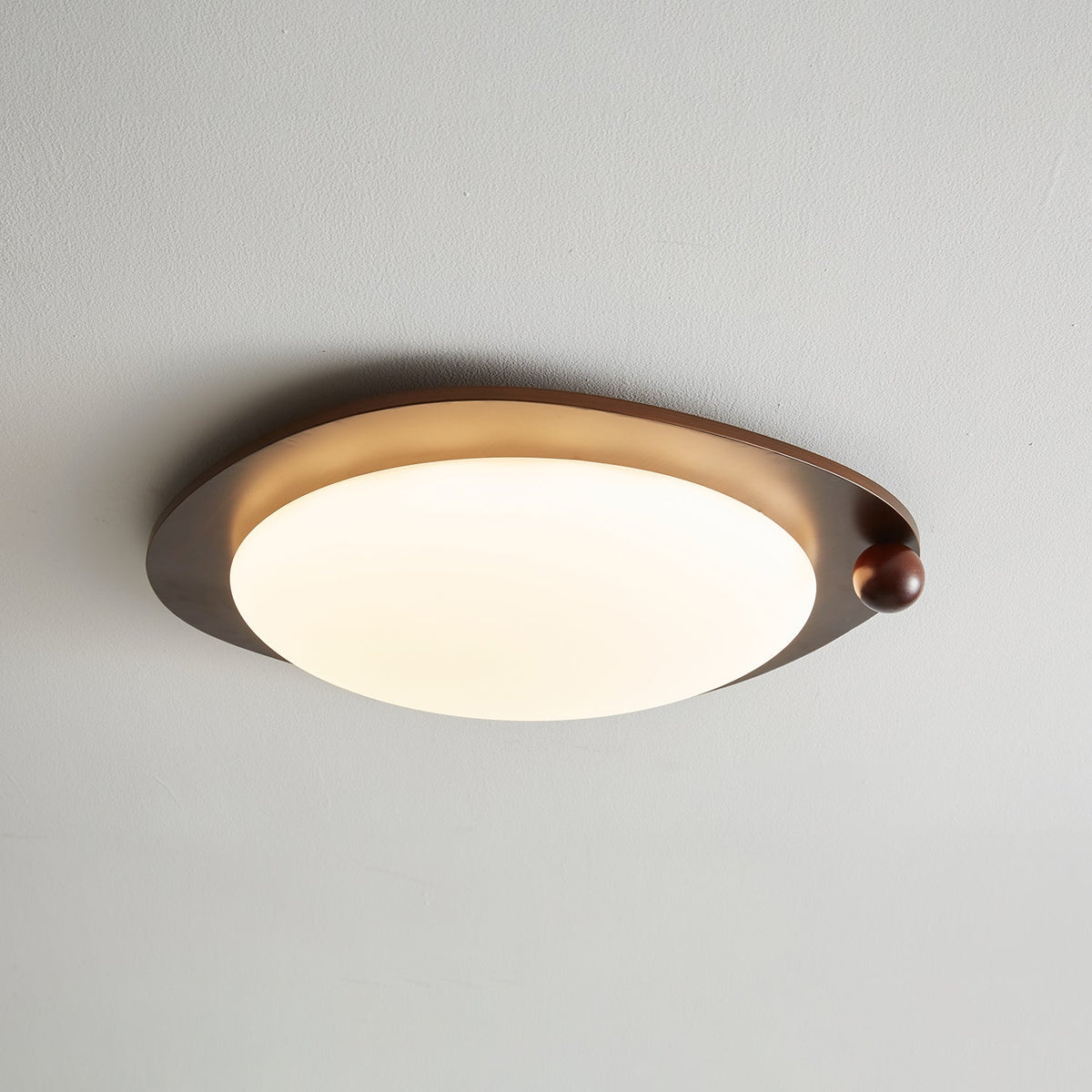 Zenaide Walnut Grain Low Profile LED Ceiling Light