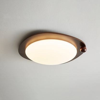 Zenaide Walnut Grain Low Profile LED Ceiling Light