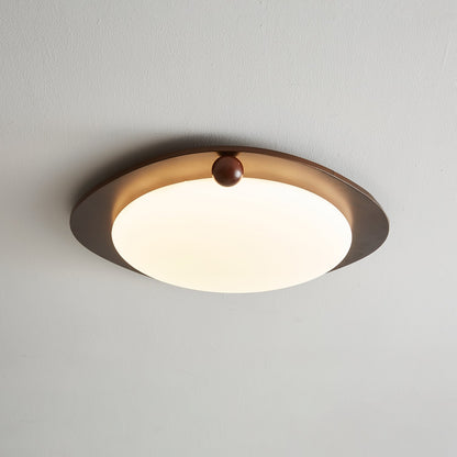 Zenaide Walnut Grain Low Profile LED Ceiling Light
