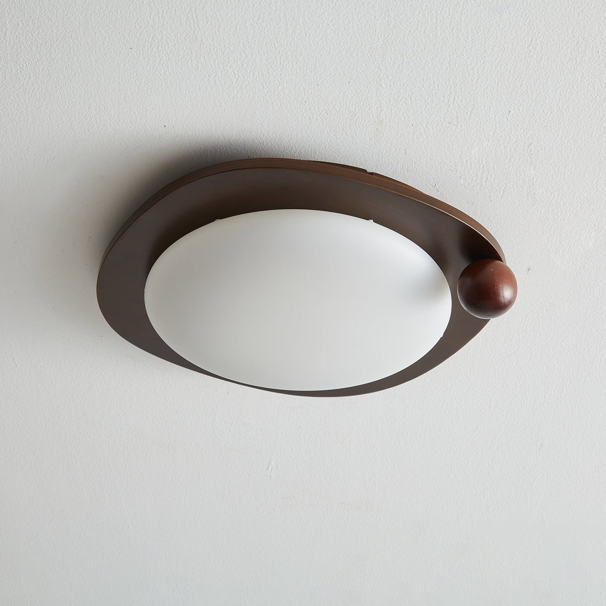 Zenaide Walnut Grain Low Profile LED Ceiling Light