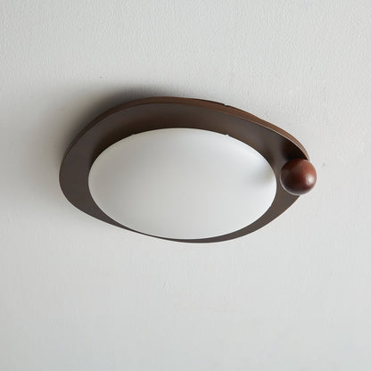 Zenaide Walnut Grain Low Profile LED Ceiling Light