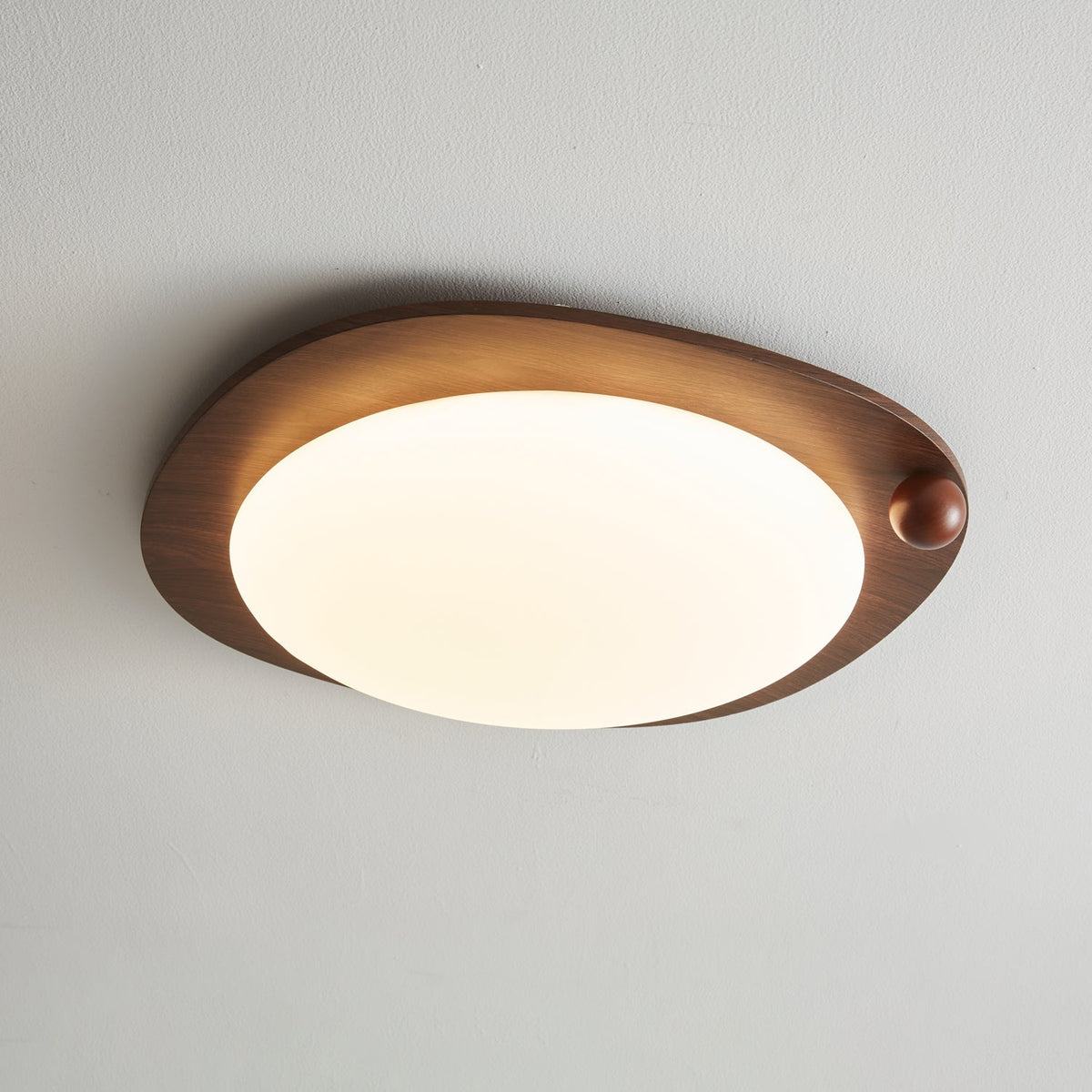 Zenaide Walnut Grain Low Profile LED Ceiling Light