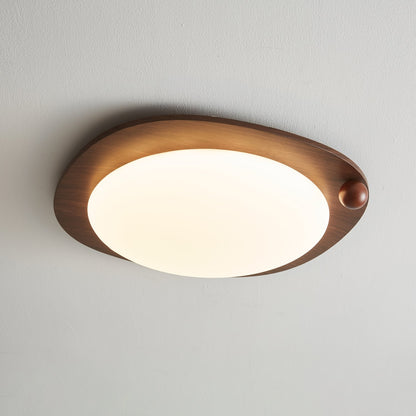 Zenaide Walnut Grain Low Profile LED Ceiling Light