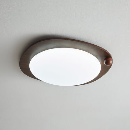 Zenaide Walnut Grain Low Profile LED Ceiling Light