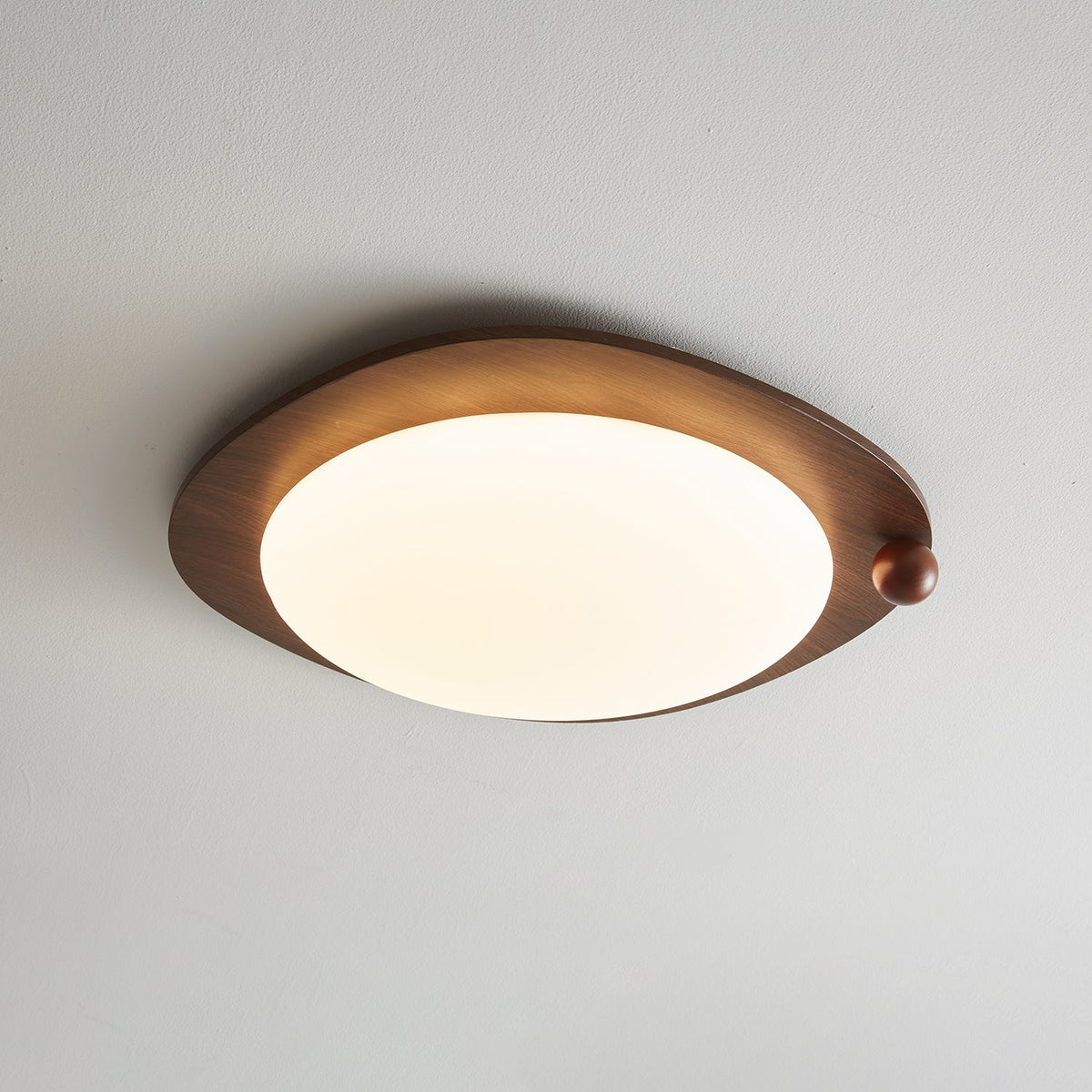 Zenaide Walnut Grain Low Profile LED Ceiling Light