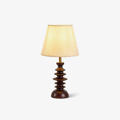 Wendell Walnut Wood Linen Shade Table Lamp