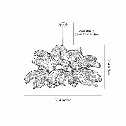 Plume Feather Semi Flush Ceiling Light