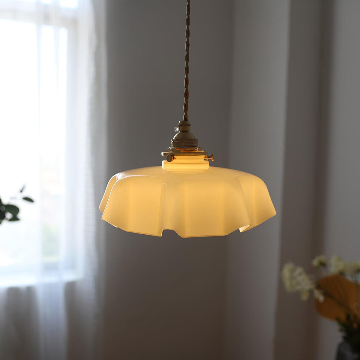 Hyacinth Pleated Glass Pendant Light