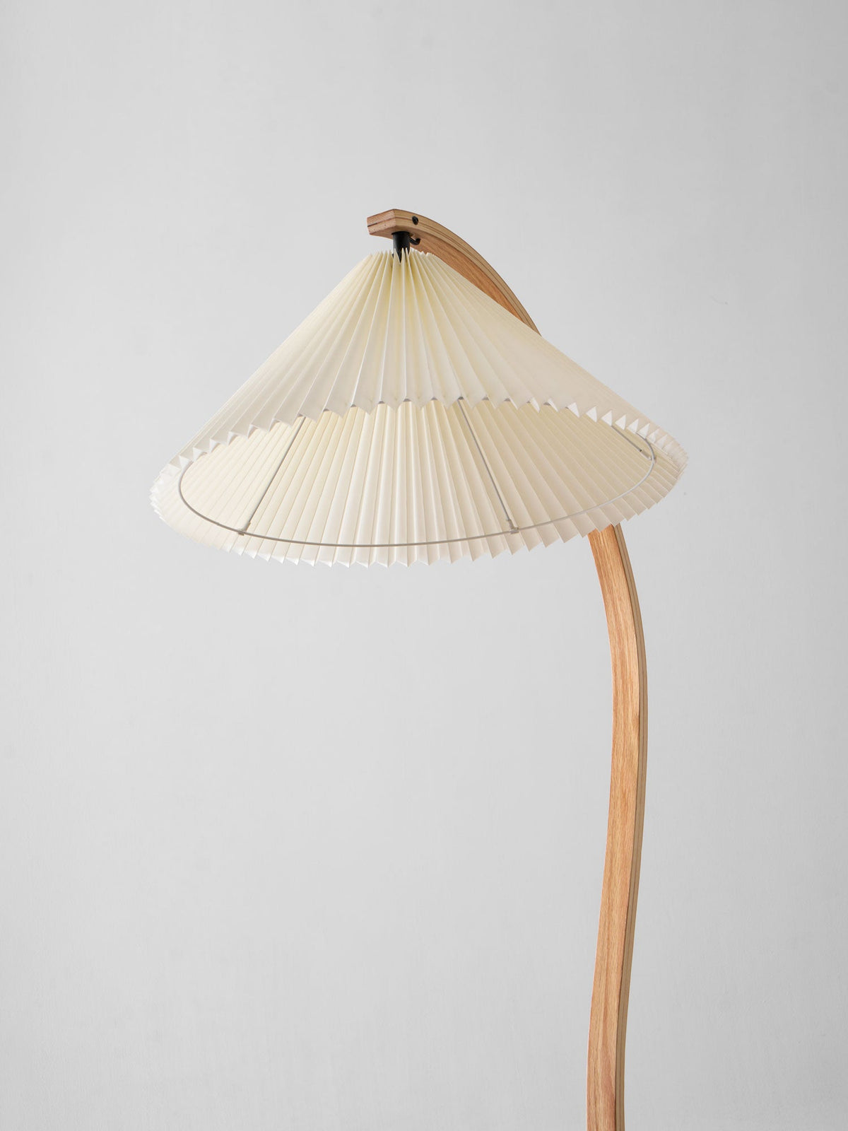 Caprani Beech Wood Linen Floor Lamp