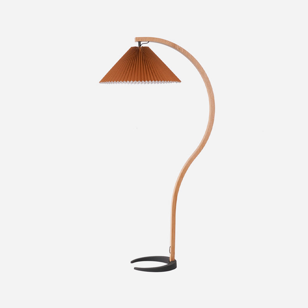 Caprani Beech Wood Linen Floor Lamp