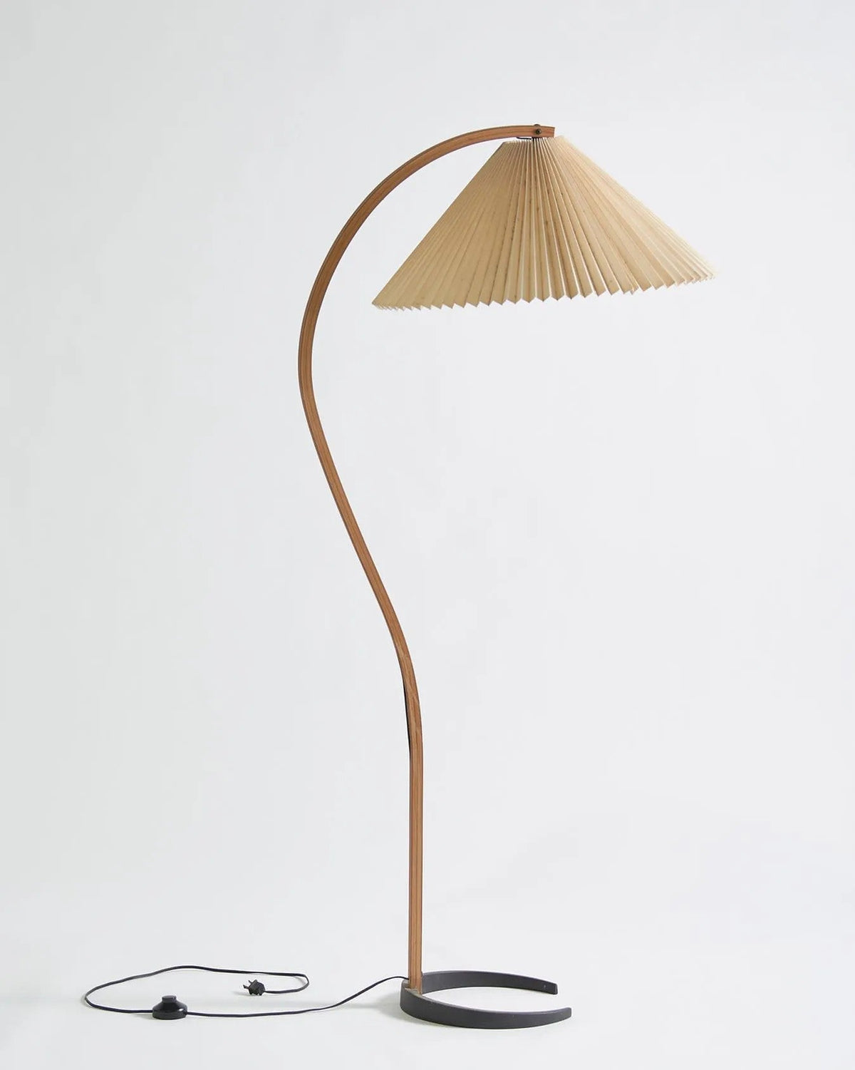 Caprani Beech Wood Linen Floor Lamp