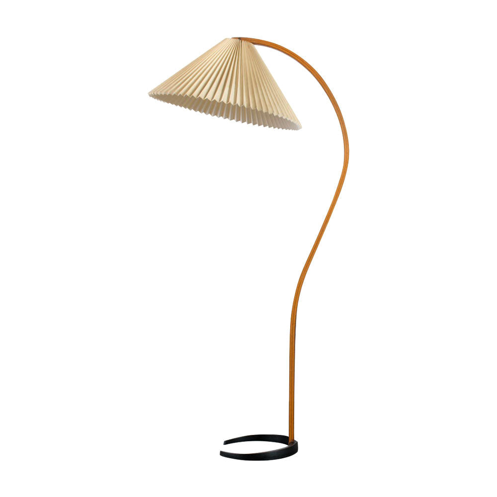 Caprani Beech Wood Linen Floor Lamp