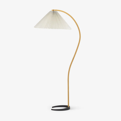 Caprani Beech Wood Linen Floor Lamp