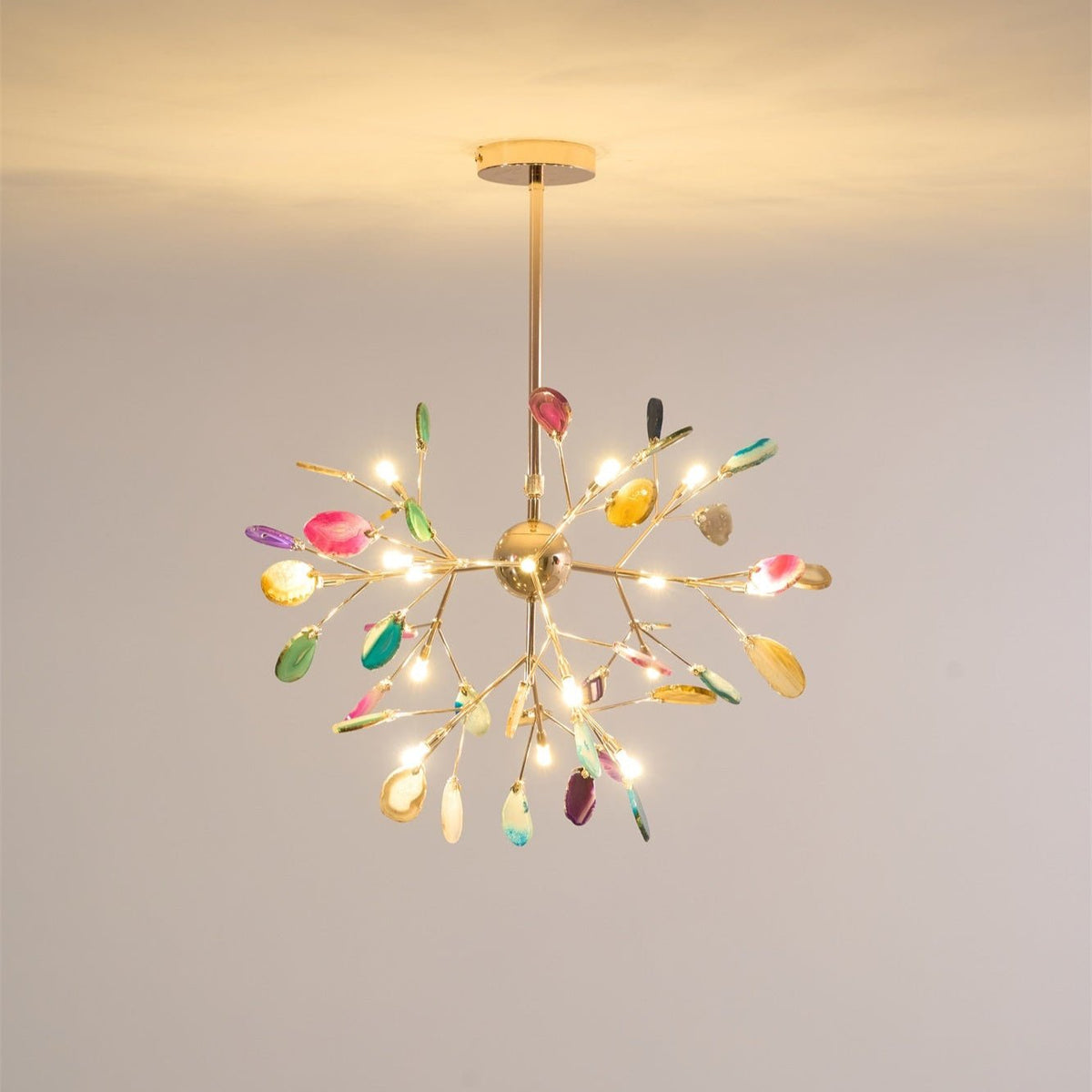 Calliste Natural Agate Rose Gold Branch Chandelier