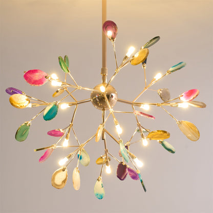 Calliste Natural Agate Rose Gold Branch Chandelier