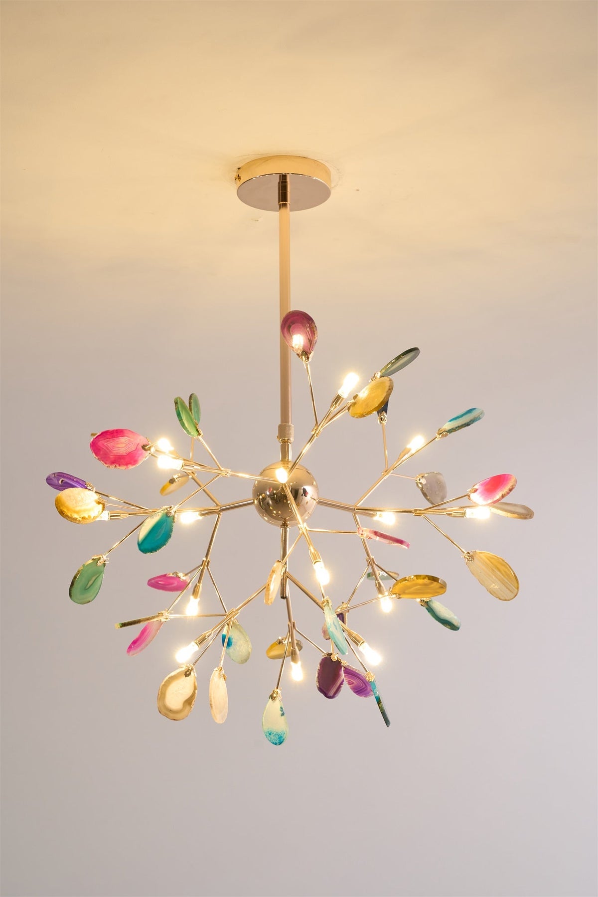Calliste Natural Agate Rose Gold Branch Chandelier
