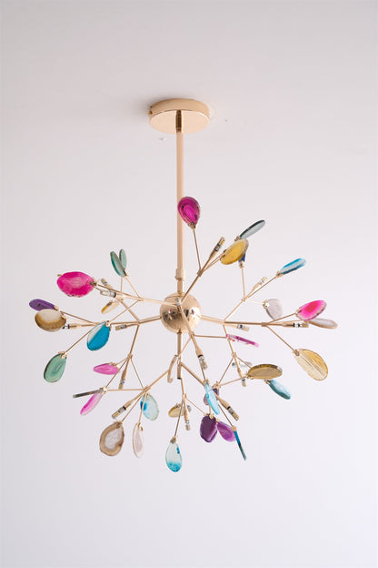 Calliste Natural Agate Rose Gold Branch Chandelier