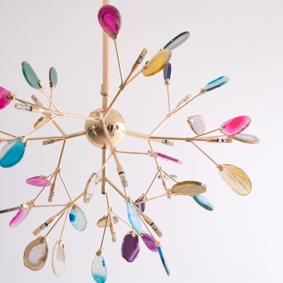 Calliste Natural Agate Rose Gold Branch Chandelier